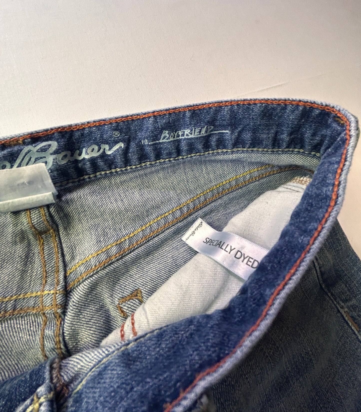 Eddie Bauer Size 4 Blue Denim Boyfriend Cuffed Relaxed Fit Shorts