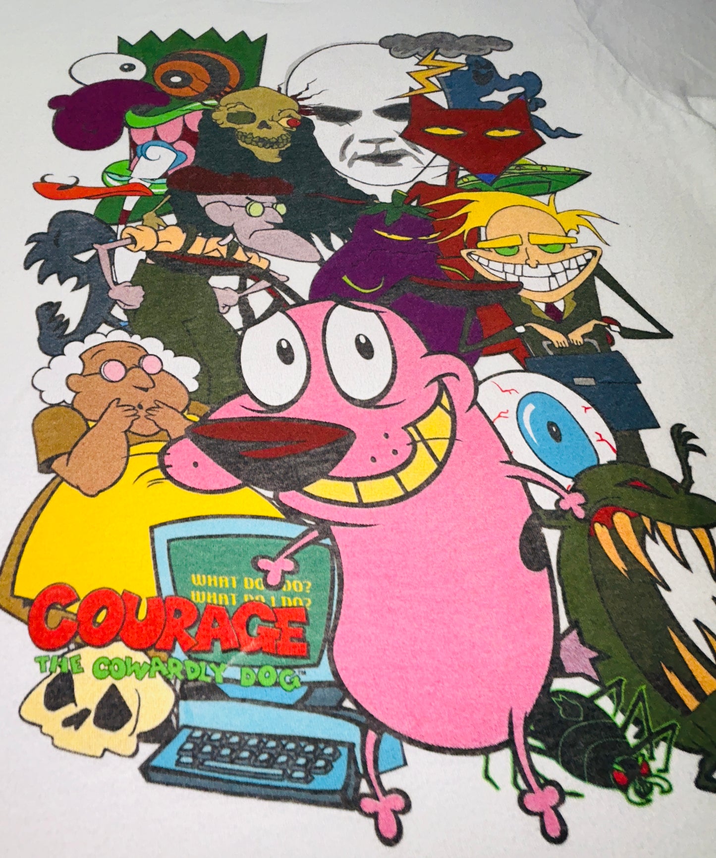 Courage The Cowardly Dog Cartoon Network Graphic T Shirt White Small