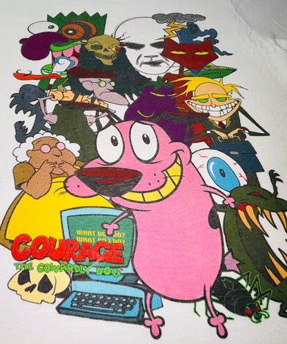 Courage The Cowardly Dog Cartoon Network Graphic T Shirt White Small